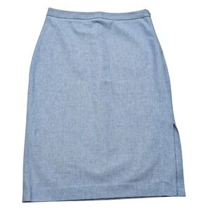 Banana Republic Womens Light Blue Chambray Pencil Skirt Side Zip Slit Size 4